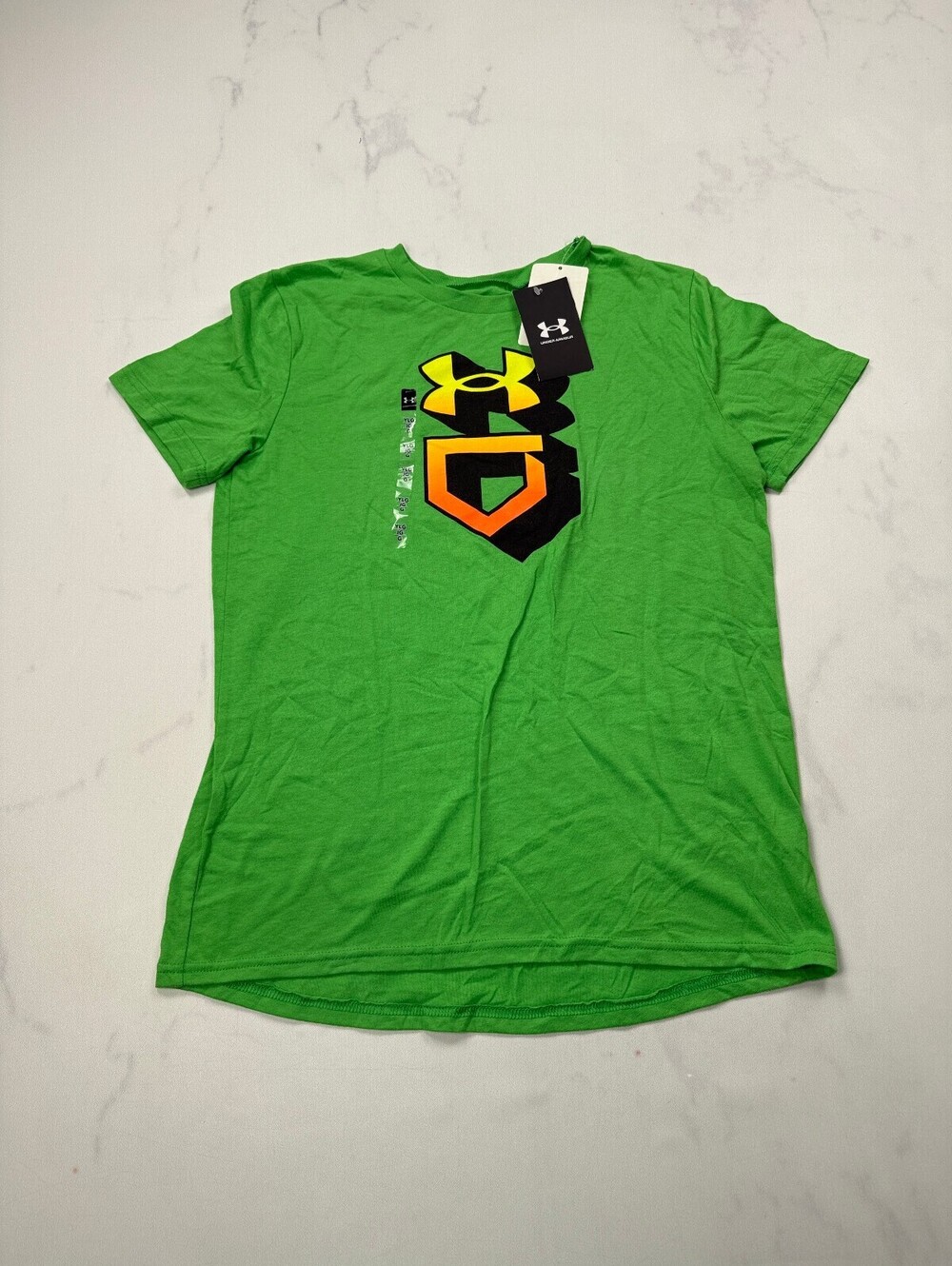 Under Armour Graphic Tee T Shirt Green Contemporary Streetwear - Boys L